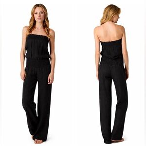 Young Fabulous Broke Y2K 100% Linen Jumpsuit Wide Leg Size M Cocktail Evening